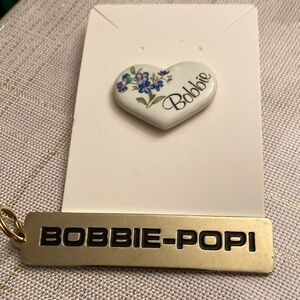 Personalized for Bobbie - Ceramic Pin and Hawaiian Keychain